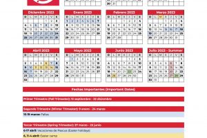 True North – Calendario Escolar 2022-2023 – as of 27 Mar